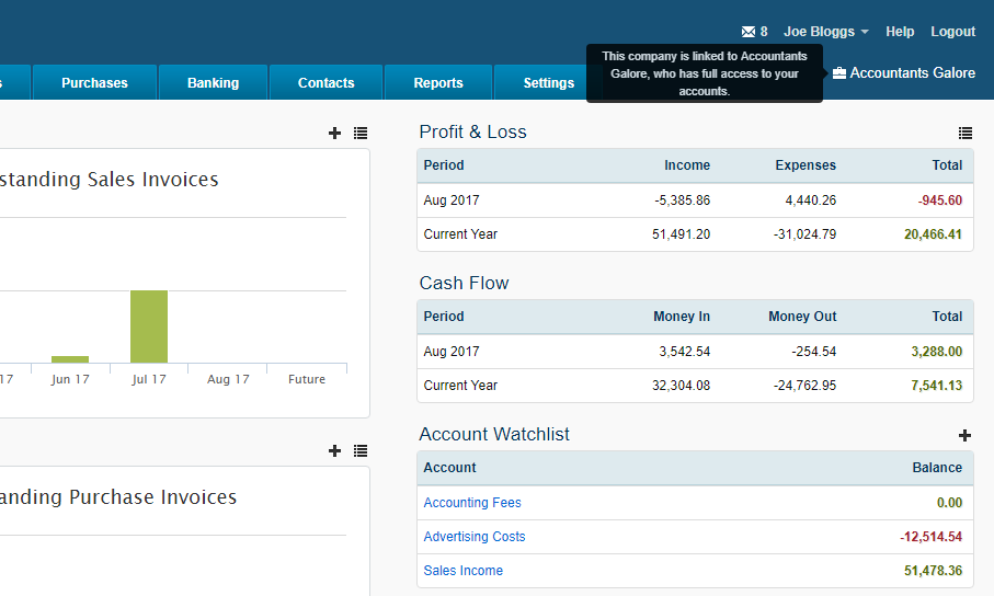 Display of Accounting Partner