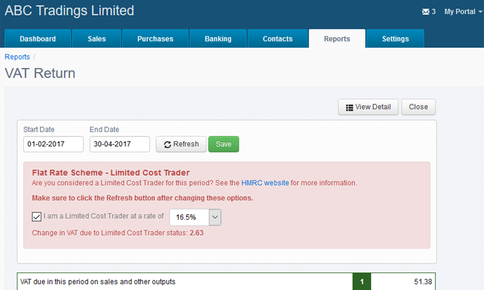 VAT Report enhanced to address Limited Cost Trader changes