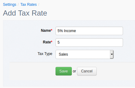 New Tax Rate Sales