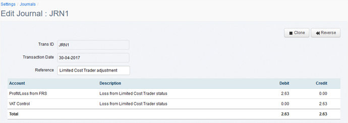 Limited Cost Trader journal