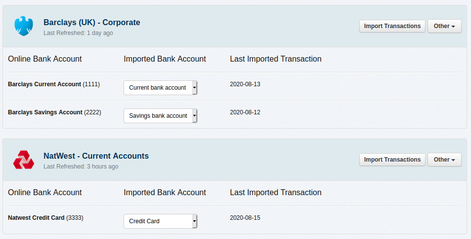 Bank transactions