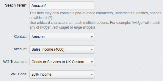 Bank Import Rules