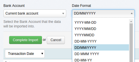 Bank statement import