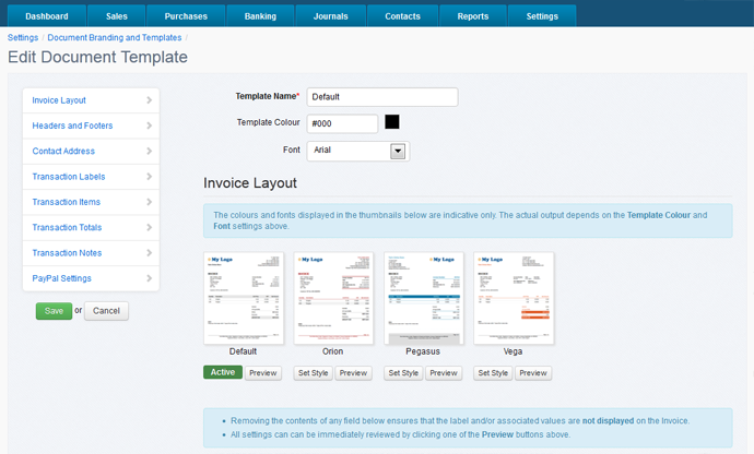 Professional invoices