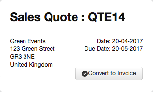 Convert quotes into invoices